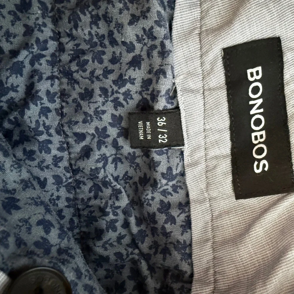 Bonobos Mens Navy Blue Chino Stretch Cotton Slim Dress Pants Measures 36 x‎ 29